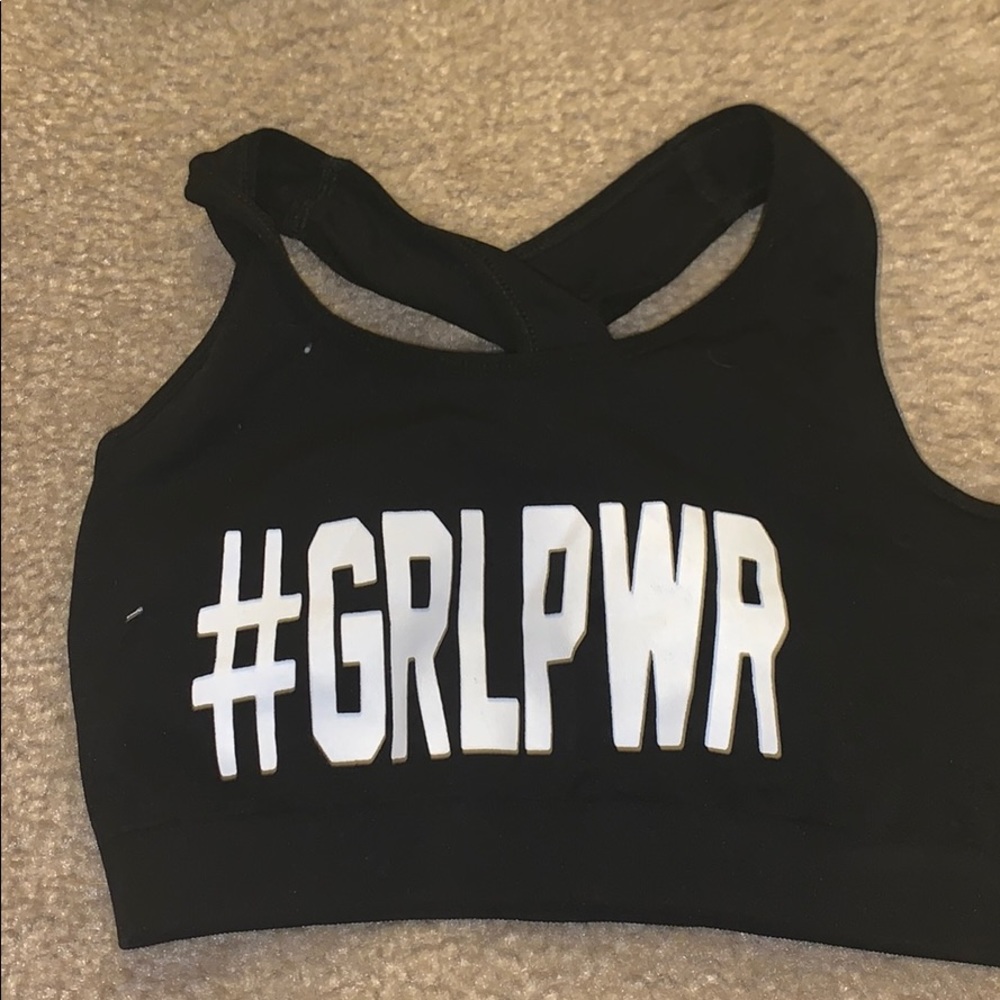 black and white sports bra